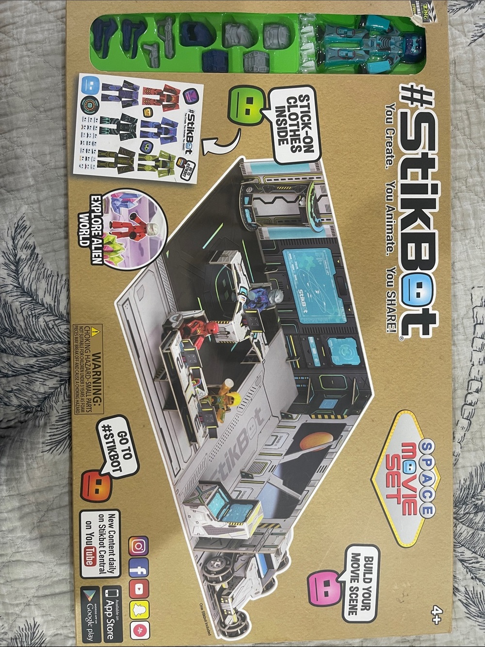 Stikbot Space Movie Set Playset - Grey/Blue/Teal Figures